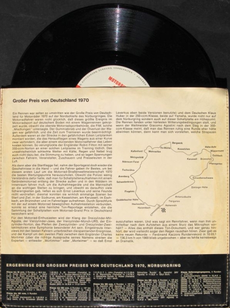 Motorracing-Record 1970 "Großer Preis von Deutschland - Weltmeisterschaft" Originalreport (0976)